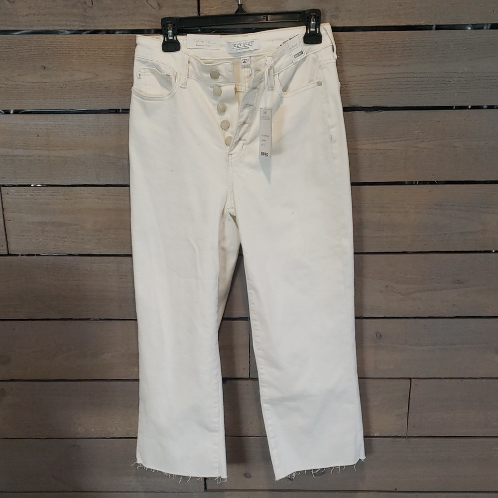 Judy Blue White Ankle Jeans